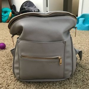 FAWN DESIGN gray diaper bag